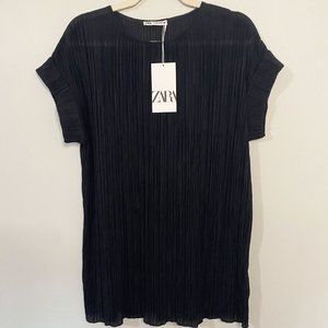 Pleated Black Dressy Shirt